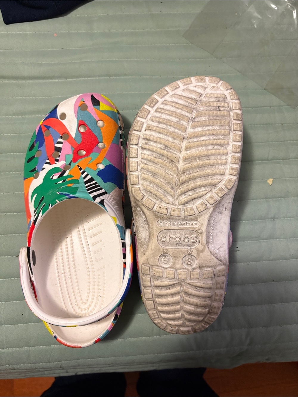 CROCS Kids Clog in Bright Multicolor Tropical Print